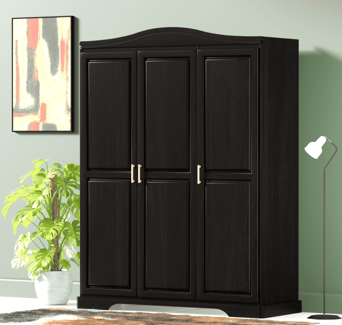 Classic Sheesham Wood Almirah | 3-Door Wardrobe | Cupboard