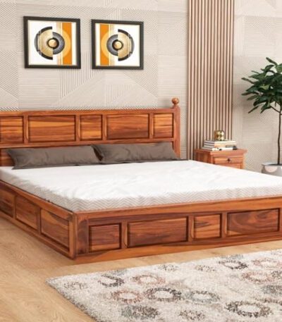 LuxeDream Sheesham Wood Storage Bed
