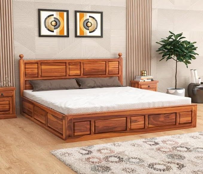 LuxeDream Sheesham Wood Storage Bed