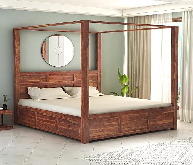 Eleganza Solid Sheesham Wood Poster Bed