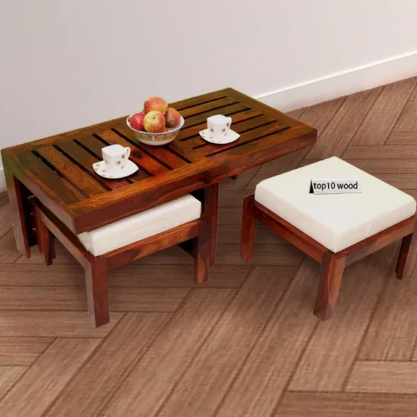 Sheesham Wood Coffee Table With Chair