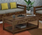 Solid Sheesham Wood Coffee Table With Drawer