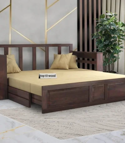 Decorique Sheesham Wood 3 Seater Sofa Cum Bed