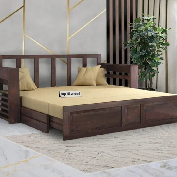 Decorique Sheesham Wood 3 Seater Sofa Cum Bed