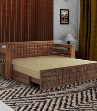 Furniq Sheesham Wood 3 Seater Sofa Cum Bed