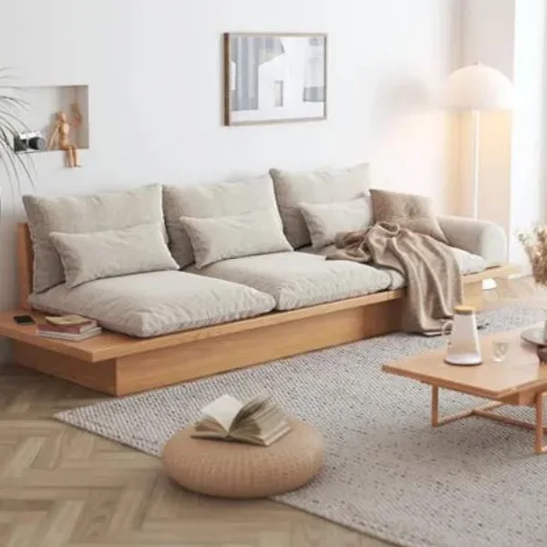 Solid Wood 3 Seater Sofa with Storage