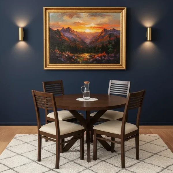 Solid Wood 4 Seater Dining Set