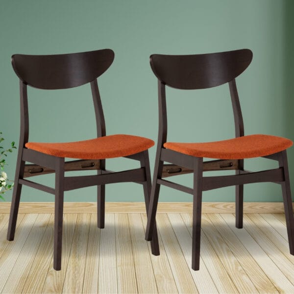 Rustic Charm Solid Wood 6 Seater Dining Chairs